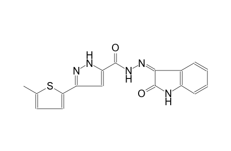 3-(5-methyl-2-thienyl)-N'-[(3Z)-2-oxo-1,2-dihydro-3H-indol-3-ylidene]-1H-pyrazole-5-carbohydrazide
