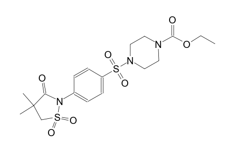 1-piperazinecarboxylic acid, 4-[[4-(4,4-dimethyl-1,1-dioxido-3-oxo-2-isothiazolidinyl)phenyl]sulfonyl]-, ethyl ester