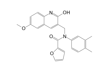 N-(3,4-dimethylphenyl)-N-[(2-hydroxy-6-methoxy-3-quinolinyl)methyl]-2-furamide