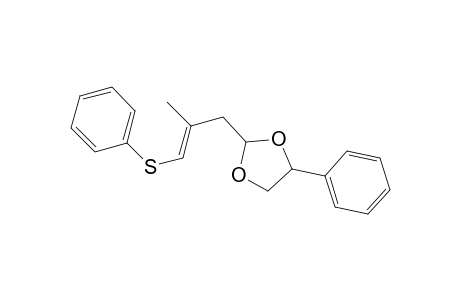 2-(2'-Methyl-3'-(phenylthio)prop-2'-enyl)-4-phenyl-1,3-dioxolane