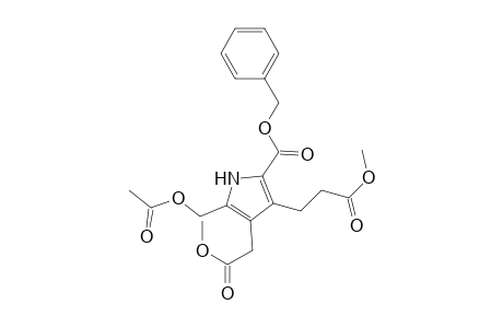 (phenylmethyl) 5-(acetyloxymethyl)-4-(2-methoxy-2-oxidanylidene-ethyl)-3-(3-methoxy-3-oxidanylidene-propyl)-1H-pyrrole-2-carboxylate
