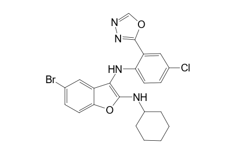 5-Bromo-N3-[4-chloro-2-(1,3,4-oxadiazol-2-yl)phenyl]-N2-cyclohexylbenzofuran-2,3-diamine