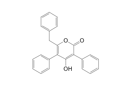 6-Benzyl-4-hydroxy-3,5-diphenyl-pyran-2-one