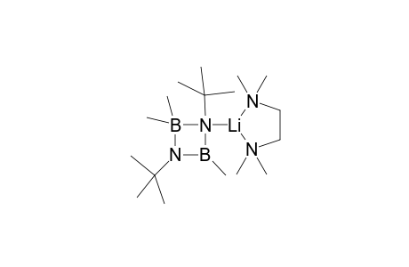 1,3-Di-(t-butyl)-2,4,4-trimethyl-3-[(tetramethyethylenediamine)lithio]-1,3-diazonia-2,4-diboratacyclobutene
