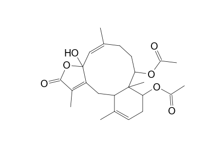 3a-Hydroxy-2,3a,6,7,8,8a,9,10,12a,13-decahydro-1,5,8a,12-tetramethyl-2-oxobenzo[4,5]cyclodeca[1,2-b]furan-8,9-diyl diacetate