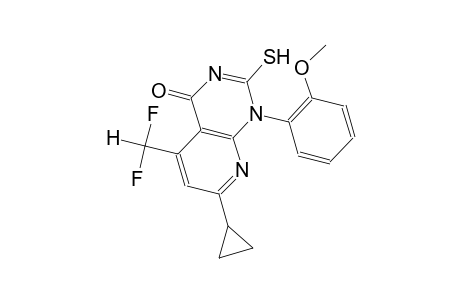 pyrido[2,3-d]pyrimidin-4(1H)-one, 7-cyclopropyl-5-(difluoromethyl)-2-mercapto-1-(2-methoxyphenyl)-