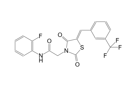 2-{(5Z)-2,4-dioxo-5-[3-(trifluoromethyl)benzylidene]-1,3-thiazolidin-3-yl}-N-(2-fluorophenyl)acetamide