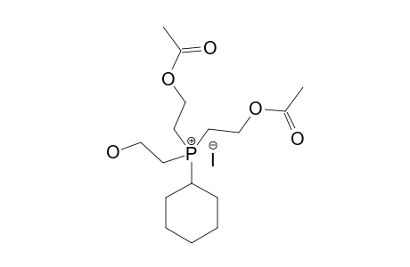 CYCLOHEXYL_DI-(2-ACETOXYETHYL)-(2-HYDROXYETHYL)-PHOSPHONIUM_IODIDE