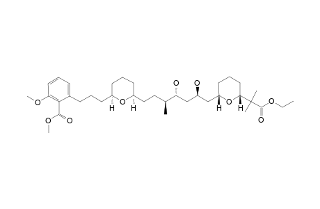 2-[3-[(2S,6S)-6-[(3S,4R,6R)-7-[(2S,6R)-6-(2-ethoxy-2-keto-1,1-dimethyl-ethyl)tetrahydropyran-2-yl]-4,6-dihydroxy-3-methyl-heptyl]tetrahydropyran-2-yl]propyl]-6-methoxy-benzoic acid methyl ester