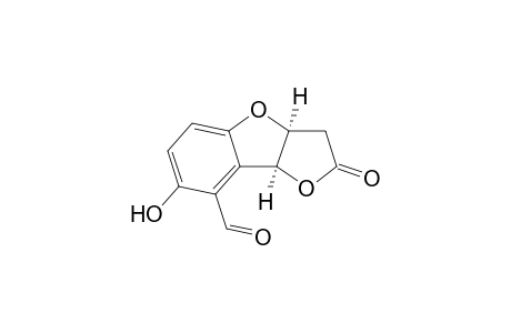 (3aS*,8bS*)-Dihydro-8-formyl-7-hyfdroxyfuro[3,2-b]benzo[2,1-d]furan-2(3H)-one