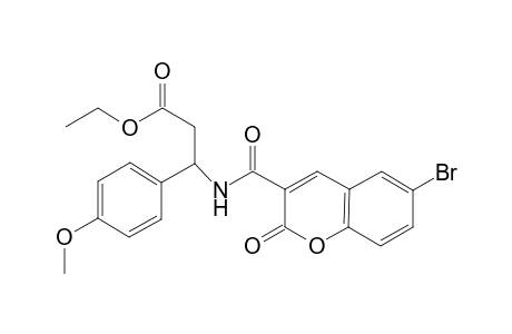 3-[(6-bromo-2-keto-chromene-3-carbonyl)amino]-3-(4-methoxyphenyl)propionic acid ethyl ester