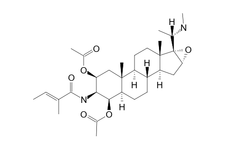 Epoxynepapakistamine-A [(20S)-20-(N-methylamino)-3.beta.-(tigloylamino)-5.alpha.-pregna-16.alpha.,17.alpha.-epoxy-2.beta.,4.beta.-di-O-acetate]