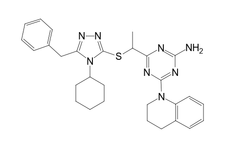 1,3,5-Triazin-2-amine, 4-[1-[[4-cyclohexyl-5-(phenylmethyl)-4H-1,2,4-triazol-3-yl]thio]ethyl]-6-[3,4-dihydro-1(2H)-quinolinyl]-