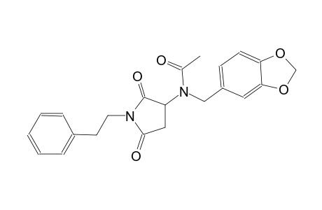 acetamide, N-(1,3-benzodioxol-5-ylmethyl)-N-[2,5-dioxo-1-(2-phenylethyl)-3-pyrrolidinyl]-