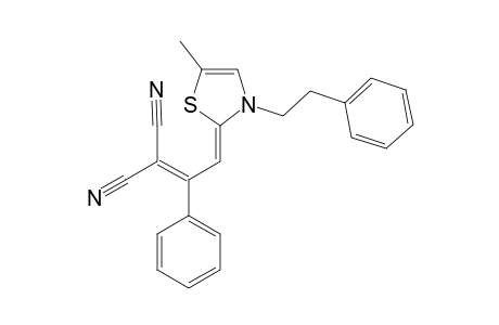 2-CYANO-4-(5-METHYL-3-PHENETHYLTHIAZOLIN-2-YLIDENE)-3-PHENYLBUT-2-ENENITRILE