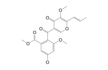 ISOFUNICONE;(E)-3-METHOXY-2-PROPENYL-5-(2'-CARBOMETHOXY-4'-HYDROXY-6'-METHOXYBENZOYL)-4-PYRONE