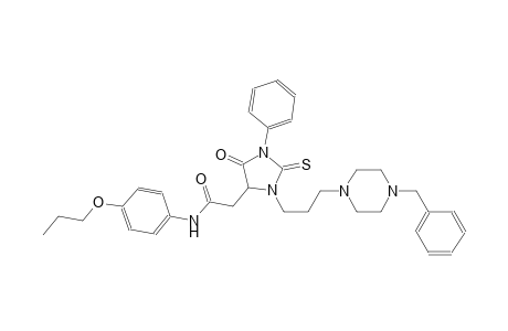 2-{3-[3-(4-benzyl-1-piperazinyl)propyl]-5-oxo-1-phenyl-2-thioxo-4-imidazolidinyl}-N-(4-propoxyphenyl)acetamide