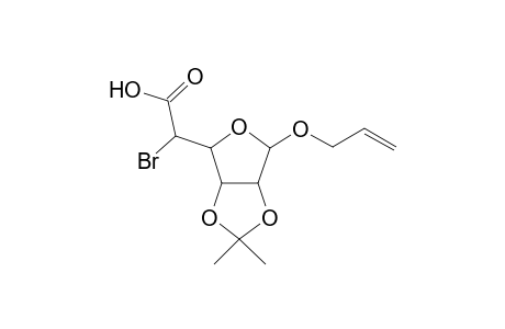 (-)-(allyl 5-bromo-5-deoxy-2,3-O-isopropylidene-.beta.-D-allofuranosid)uronic acid