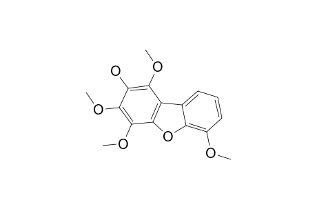 6-METHOXY-ALPHA-PYRUFURAN;2-HYDROXY-1,3,4,6-TETRAMETHOXYDIBENZOFURAN