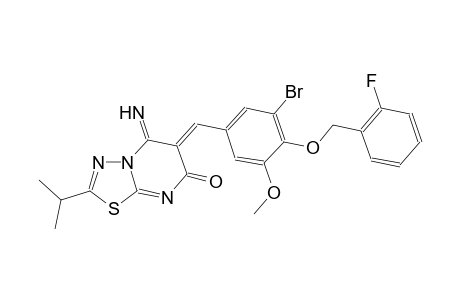 7H-[1,3,4]thiadiazolo[3,2-a]pyrimidin-7-one, 6-[[3-bromo-4-[(2-fluorophenyl)methoxy]-5-methoxyphenyl]methylene]-5,6-dihydro-5-imino-2-(1-methylethyl)-, (6Z)-