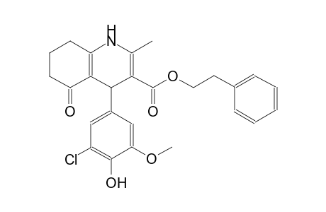 2-phenylethyl 4-(3-chloro-4-hydroxy-5-methoxyphenyl)-2-methyl-5-oxo-1,4,5,6,7,8-hexahydro-3-quinolinecarboxylate