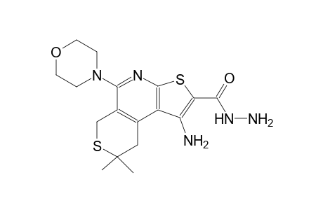 1-amino-8,8-dimethyl-5-(4-morpholinyl)-8,9-dihydro-6H-thieno[2,3-b]thiino[4,3-d]pyridine-2-carbohydrazide