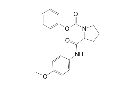 Pyrrolidine-1-carboxylic acid, 2-(4-methoxyphenylaminocarbonyl)-, phenyl ester