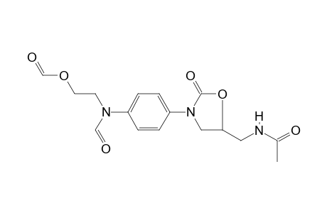 formic acid 2-[[4-[5-(acetamidomethyl)-2-keto-oxazolidin-3-yl]phenyl]-formyl-amino]ethyl ester