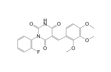 (5E)-1-(2-fluorophenyl)-5-(2,3,4-trimethoxybenzylidene)-2,4,6(1H,3H,5H)-pyrimidinetrione