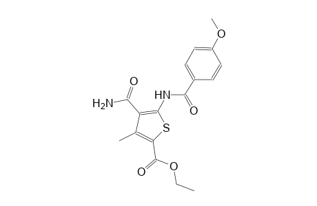 ethyl 4-(aminocarbonyl)-5-[(4-methoxybenzoyl)amino]-3-methyl-2-thiophenecarboxylate