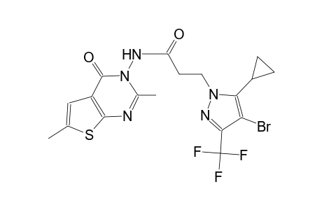 3-[4-bromo-5-cyclopropyl-3-(trifluoromethyl)-1H-pyrazol-1-yl]-N-(2,6-dimethyl-4-oxothieno[2,3-d]pyrimidin-3(4H)-yl)propanamide