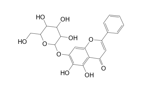 4H-1-Benzopyran-4-one, 7-(.beta.-D-glucopyranosyloxy)-5,6-dihydroxy-2-phenyl-