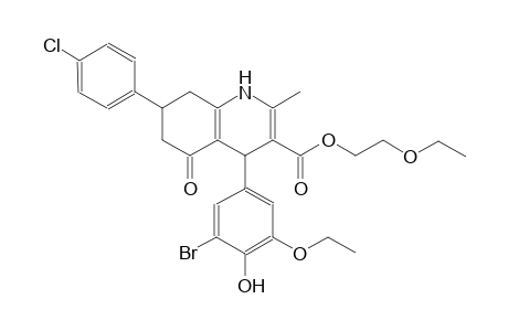 2-ethoxyethyl 4-(3-bromo-5-ethoxy-4-hydroxyphenyl)-7-(4-chlorophenyl)-2-methyl-5-oxo-1,4,5,6,7,8-hexahydro-3-quinolinecarboxylate