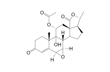 PREGN-4-EN-18-OIC ACID, 11-(ACETYLOXY)-6,7-EPOXY-9,20-DIHYDROXY-, gamma-LACTONE, (6alpha,7alpha,11alpha,20R)-