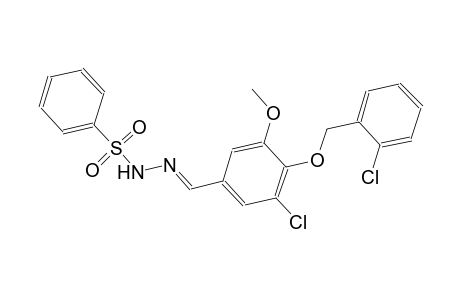 N'-((E)-{3-chloro-4-[(2-chlorobenzyl)oxy]-5-methoxyphenyl}methylidene)benzenesulfonohydrazide