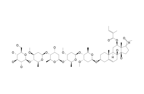 12-O-TIGLOYLISOLINEOLON-3-O-BETA-D-GLUCOPYRANOSYL-(1->4)-BETA-D-OLEANDROPYRANOSYL-(1->4)-BETA-D-DIGITOXOPYRANOSYL-(1->4)-BETA-D-CYMAROPYRAN