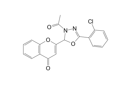 2-(3-acetyl-5-(2-chlorophenyl)-2,3-dihydro-1,3,4-oxadiazol-2-yl)-4H-chromen-4-one