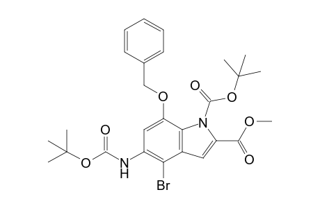 1-O-tert-butyl 2-O-methyl 4-bromo-5-[(2-methylpropan-2-yl)oxycarbonylamino]-7-phenylmethoxyindole-1,2-dicarboxylate