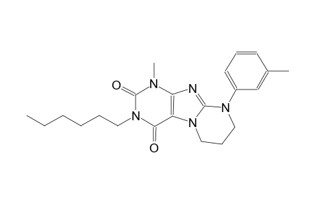 3-hexyl-1-methyl-9-(3-methylphenyl)-6,7,8,9-tetrahydropyrimido[2,1-f]purine-2,4(1H,3H)-dione