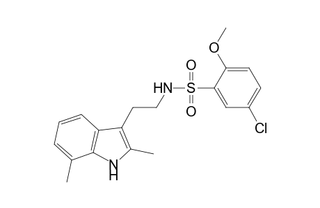 5-Chloranyl-N-[2-(2,7-dimethyl-1H-indol-3-yl)ethyl]-2-methoxy-benzenesulfonamide