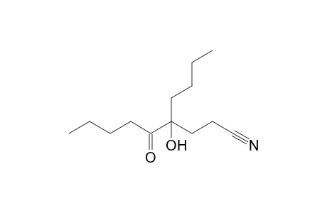 4-Butyl-4-hydroxy-5-oxononanenitrile