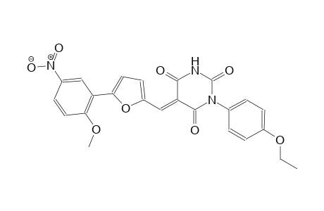 (5E)-1-(4-ethoxyphenyl)-5-{[5-(2-methoxy-5-nitrophenyl)-2-furyl]methylene}-2,4,6(1H,3H,5H)-pyrimidinetrione