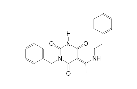 (5E)-1-benzyl-5-{1-[(2-phenylethyl)amino]ethylidene}-2,4,6(1H,3H,5H)-pyrimidinetrione