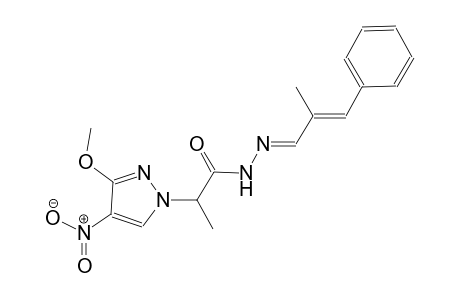2-(3-methoxy-4-nitro-1H-pyrazol-1-yl)-N'-[(E,2E)-2-methyl-3-phenyl-2-propenylidene]propanohydrazide