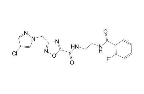 1,2,4-oxadiazole-5-carboxamide, 3-[(4-chloro-1H-pyrazol-1-yl)methyl]-N-[2-[(2-fluorobenzoyl)amino]ethyl]-