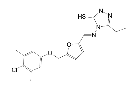 4-[((E)-{5-[(4-chloro-3,5-dimethylphenoxy)methyl]-2-furyl}methylidene)amino]-5-ethyl-4H-1,2,4-triazol-3-yl hydrosulfide
