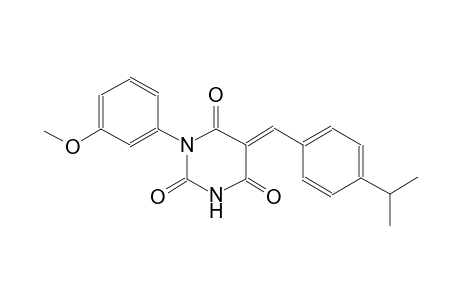 2,4,6(1H,3H,5H)-pyrimidinetrione, 1-(3-methoxyphenyl)-5-[[4-(1-methylethyl)phenyl]methylene]-, (5E)-
