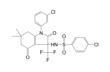 4-chloro-N-[1-(3-chlorophenyl)-6,6-dimethyl-2,4-dioxo-3-(trifluoromethyl)-2,3,4,5,6,7-hexahydro-1H-indol-3-yl]benzenesulfonamide