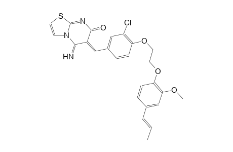 (6Z)-6-[3-chloro-4-(2-{2-methoxy-4-[(1E)-1-propenyl]phenoxy}ethoxy)benzylidene]-5-imino-5,6-dihydro-7H-[1,3]thiazolo[3,2-