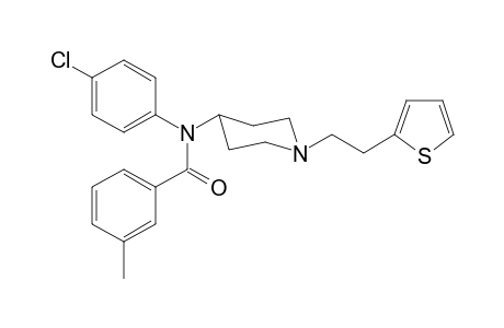 N-(4-Chlorophenyl)-N-(1-[(2-thiophen-2-yl)ethyl]piperidin-4-yl)-3-methylbenzamide